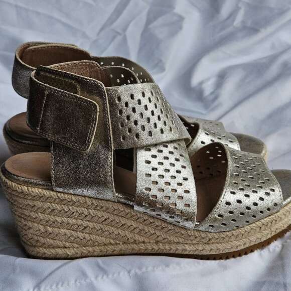 Eileen Fisher Willow Espadrille Wedge Sandals Size 7.5 - Picture 6 of 12